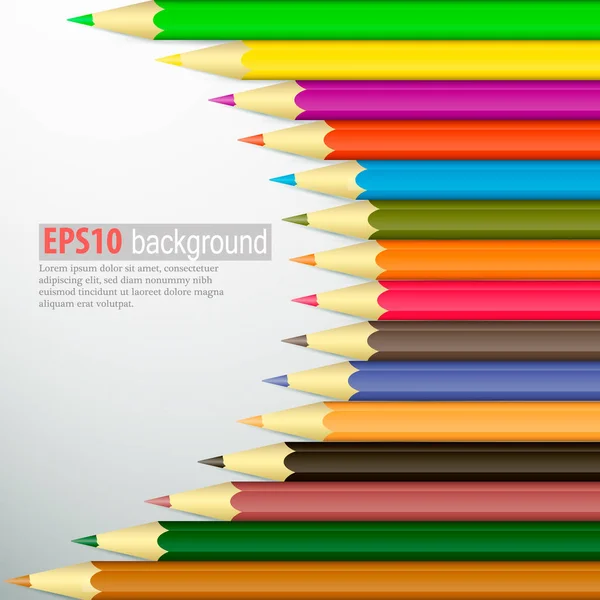 Coloured Pencils Illustration White Background — Stock Vector