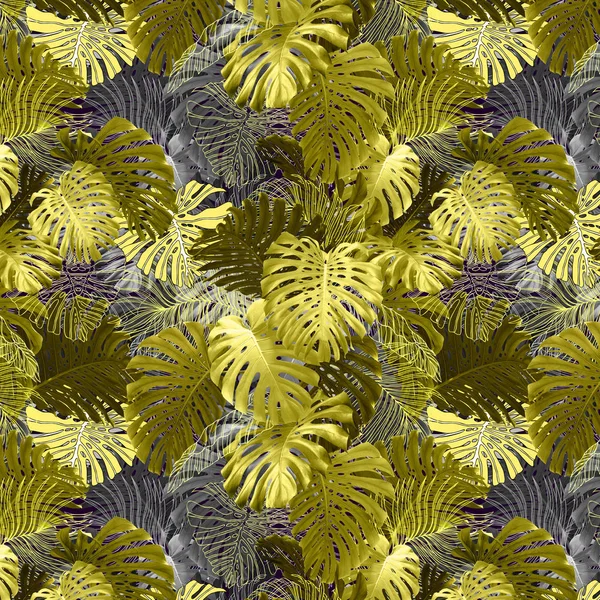 Adorable Seamless Design Pattern Tropical Leaves Can Used Wallpaper — Stock Photo, Image