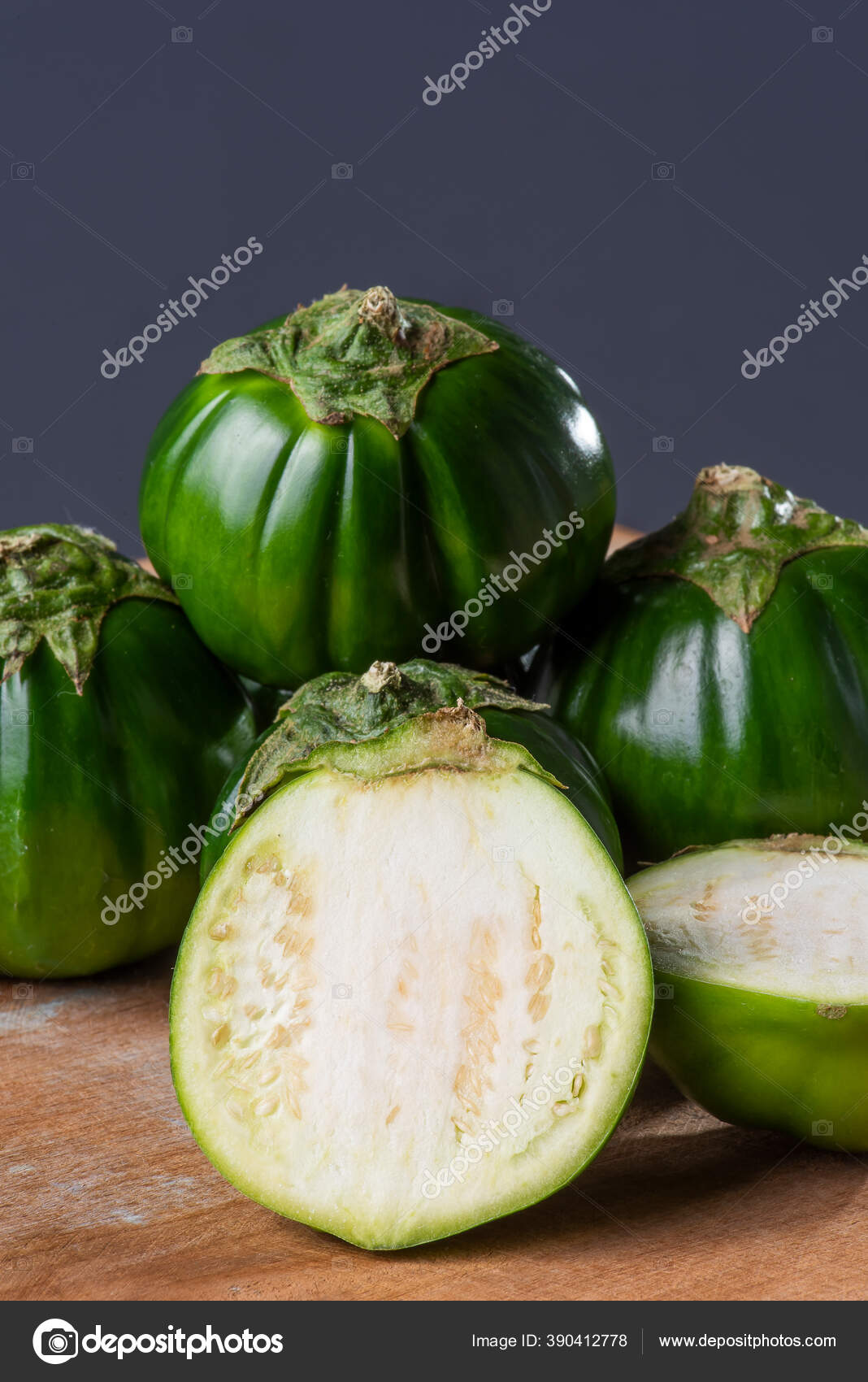 Scarlet Eggplant Some Cut Half Stock Photo by ©flanovais 390412778