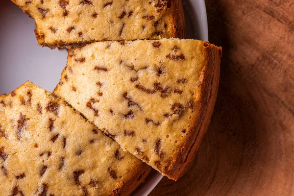 Traditionele Braziliaanse Taart Genaamd Bolo Formigueiro Vanille Cake Met Chocolade — Stockfoto