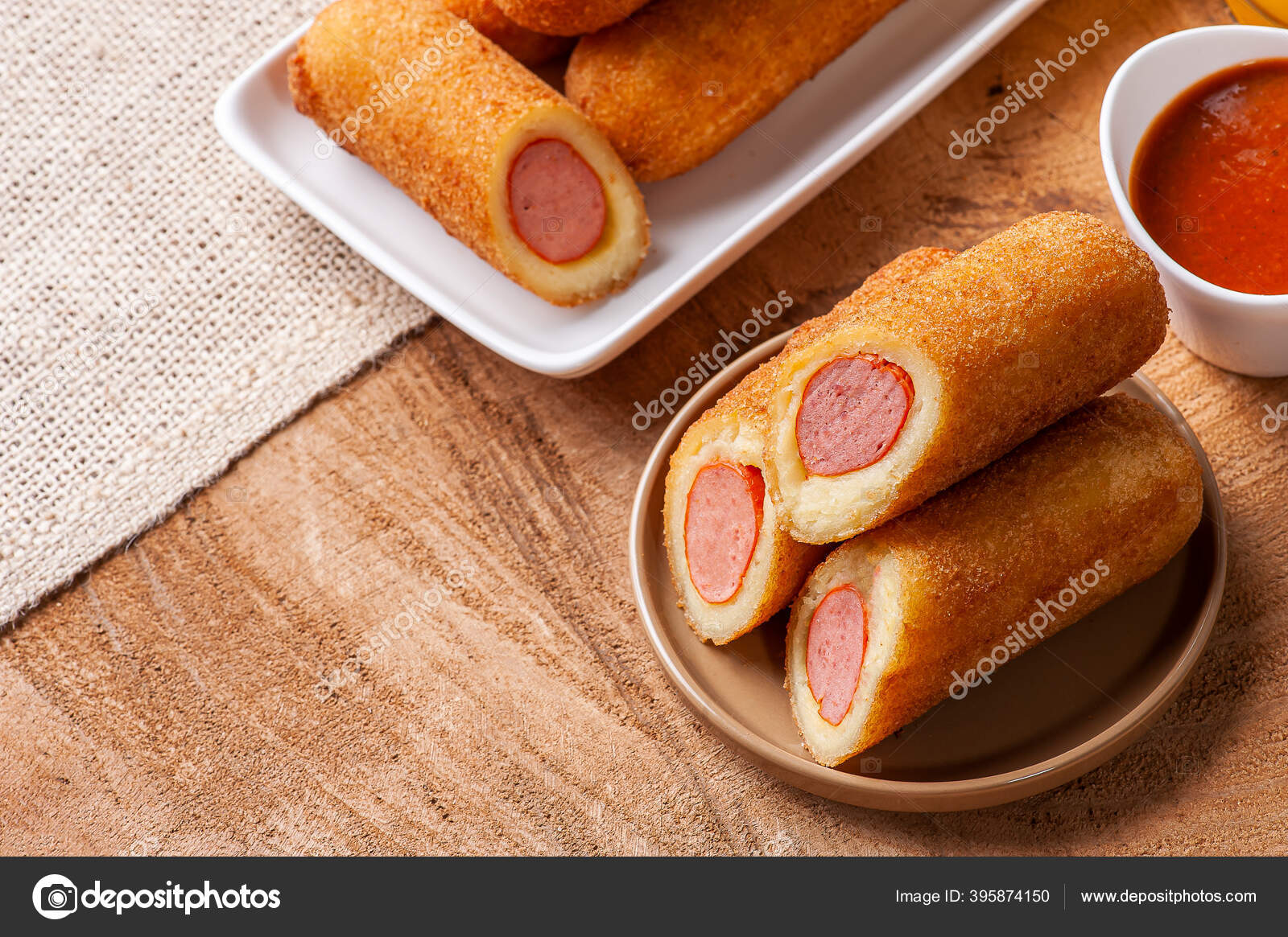 Traditional Brazilian Hot Dog in Closeup and Selective Focus