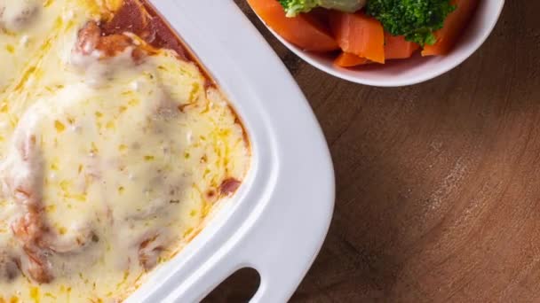 Filet Parmegiana Parmigiana Plat Typiquement Italien Brésilien Avec Viande Sauce — Video