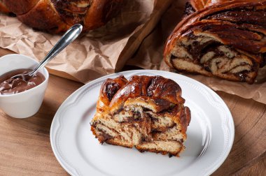 Çikolatalı Babka veya Brioche Ekmeği. Fındık kremalı..