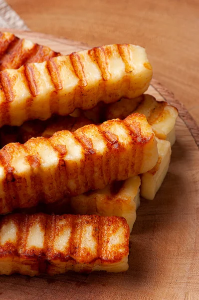 Gebratener Labkäse Sehr Traditionell Brasilien Queijo Coalho — Stockfoto