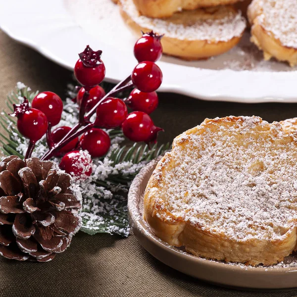 Typical Christmas Dessert Called Rabanadas French Toast — Stock Photo, Image