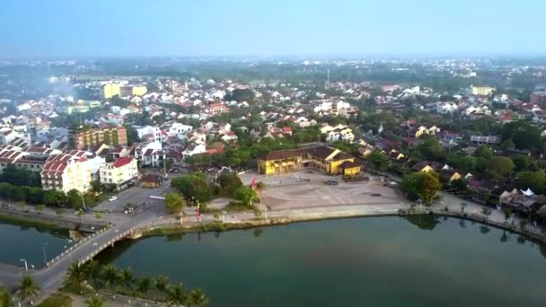 Enorme grenzeloze panorama oude stad Hoi een — Stockvideo