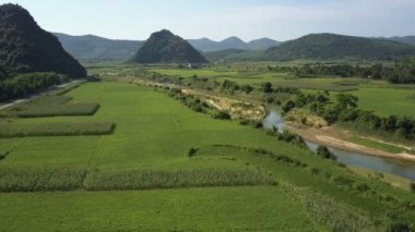 Hava hareket nehir ve bankalar karşı dağlar alanların
