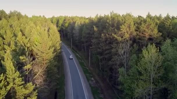 Vzdušné síly linie Poláků stojí silniční jízdy auto — Stock video