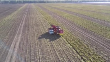 yakın modern birleştirmek alanında kamyon içine patates döker