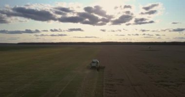 hasat ile panoramik görünümü geniş buğday tarlası birleştirmek