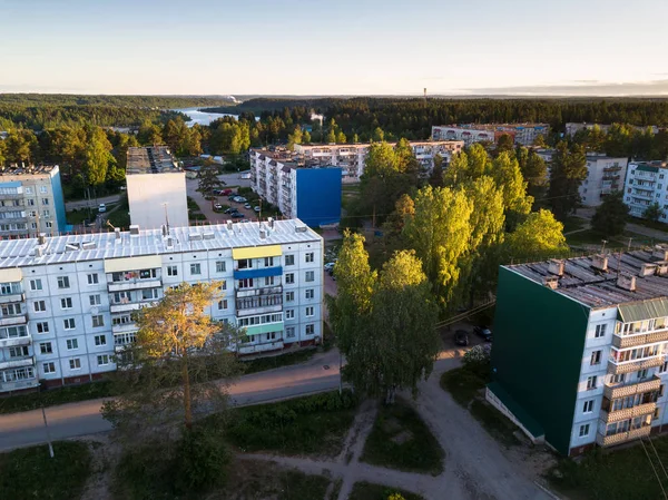 Ovanifrån Husen Stads Typ Bosättning Nikolskiy Leningrad Region Ryssland — Stockfoto