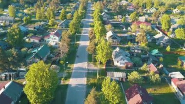Kuş bakışı evlerin kent tipi yerleşim Nikolskiy, Leningrad region, Rusya Federasyonu