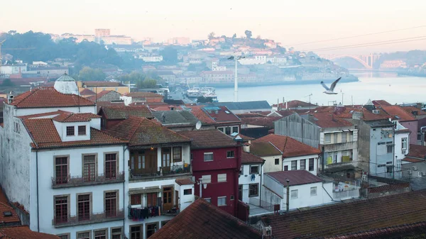 Pohled Staré Město Porto Časného Rána Portugalsko — Stock fotografie