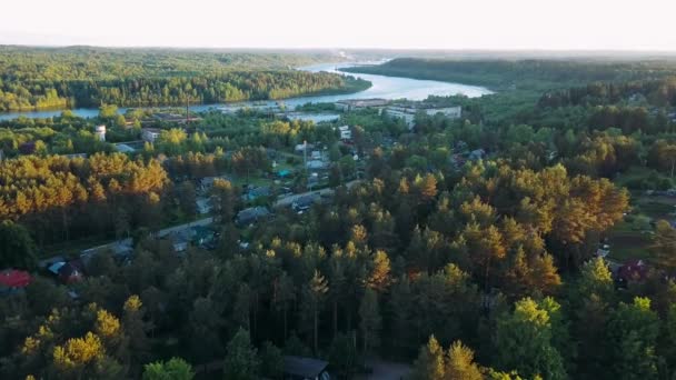 Städtisches Dorf Nikolsky Fluss Svir Leningrader Gebiet Der Nähe Von — Stockvideo