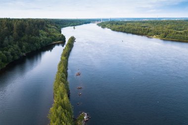 Refleks nehirden Ladoga Onega Gölü, Rusya Federasyonu için görünümünü bird's-Eye.