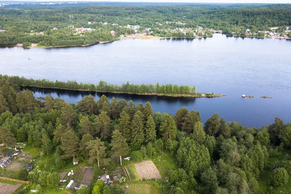 Vista Pájaro Del Río Svir Ladoga Lago Onega Rusia — Foto de Stock