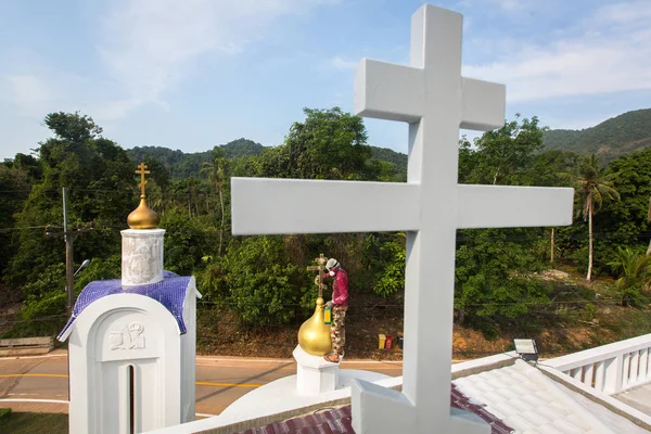 Koh Chang Thailand Februar 2018 Orthodoxer Priester Frischt Kreuze Auf — Stockfoto