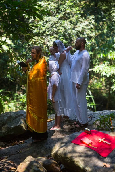 Koh Chang Thailand Mar 2018 Christian Orthodox Sacrament Baptism Currently — Stock Photo, Image