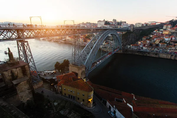 Río Duero Puente Hierro Dom Luis Casco Antiguo Oporto Portugal —  Fotos de Stock