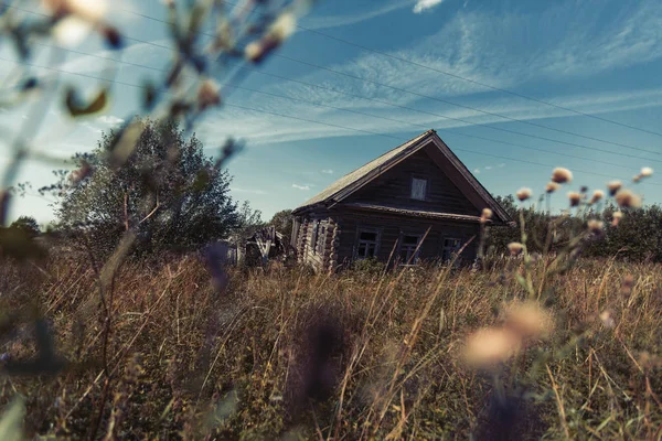 Casa Madera Abandonada Pueblo Ruso — Foto de Stock