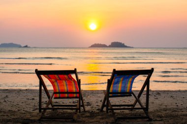 sunset Beach sandalye Çift.