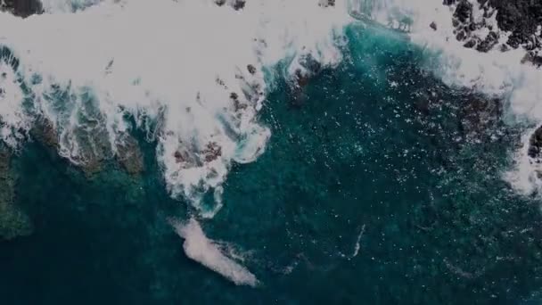 Vista Panorâmica Oceano Costa Dos Recifes Ilha San Miguel Açores — Vídeo de Stock