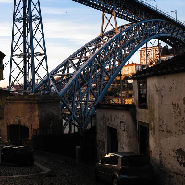 Bir Sokağın Tarihi Merkezinde Porto Portekiz — Stok fotoğraf