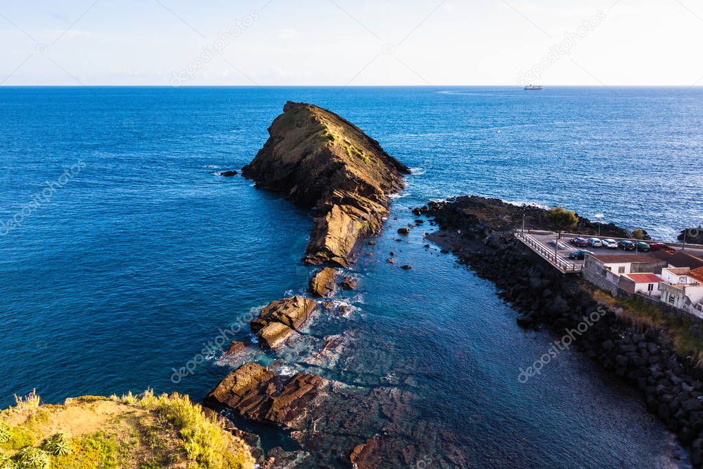 Ponta Delgada coast, San Miguel island, Azores, Portugal.