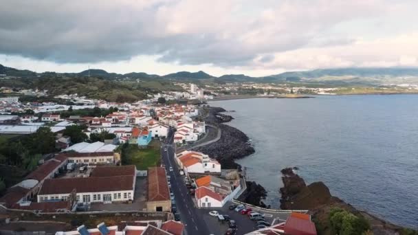 Ponta Delgada Sahil San Miguel Island Azores Portekiz Üzerinden Uçan — Stok video