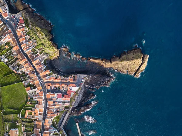 Ponta Delgada Sahil Üstten Görünüm San Miguel Island Azores Portekiz — Stok fotoğraf