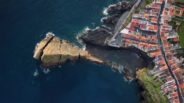 Bovenaanzicht Riffen Voor Kust Van Ponta Delgada Eiland Van San — Stockvideo