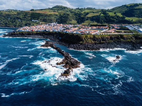 Voando Sobre Oceano Surfe Costa Dos Recifes Maia Cidade San — Fotografia de Stock