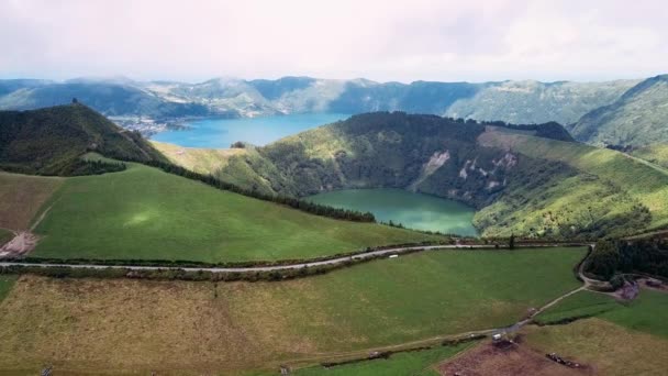 Hell Mouth Boca Inferno Jezera Sete Cidades Sopečné Krátery Ostrově — Stock video