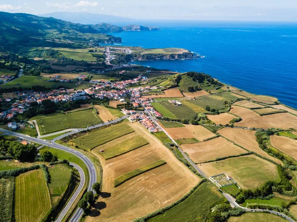 Vista Panorâmica Das Costas Ilha San Miguel Açores Portugal — Fotografia de Stock