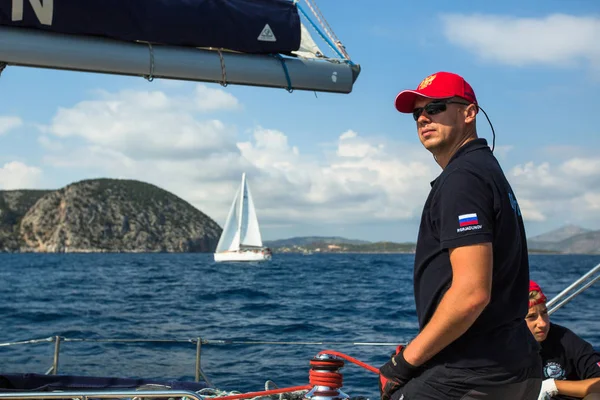 Ermioni Görögország 2018 Október Matrózok Részt Vitorlás Regatta Ellada Őszi — Stock Fotó