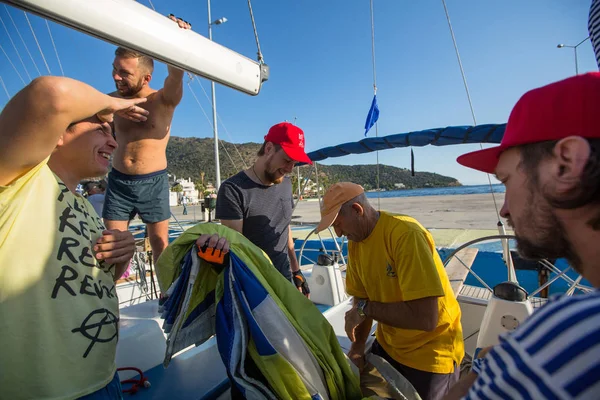 Methana Greece Oct 2018 Sailors Participate Sailing Regatta 20Th Ellada — Stock Photo, Image