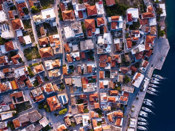 Aerial View Ermioni Houses Harbor Aegean Sea Greece — Stock Photo, Image