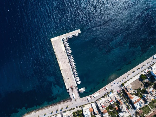 Αεροφωτογραφία Του Λιμανιού Μεθάνων Αιγαίο Ελλάδα — Φωτογραφία Αρχείου