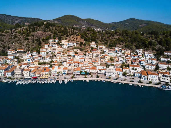 Luftaufnahme Des Meereshafens Auf Der Insel Poros Ägäis Griechenland — Stockfoto