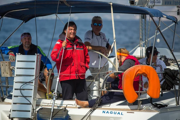 Poros Griechenland Okt 2018 Segler Nehmen Der Segelregatta Ellada Herbst — Stockfoto