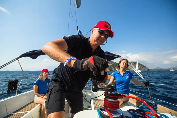 Ermioni Griechenland 2018 Segler Nehmen Der Segelregatta Ellada Herbst 2018 — Stockfoto