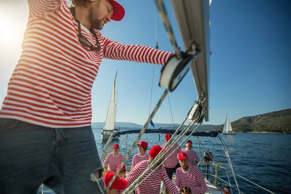 Methana Grecia Oct 2018 Los Marineros Participan Regata Vela Ellada —  Fotos de Stock