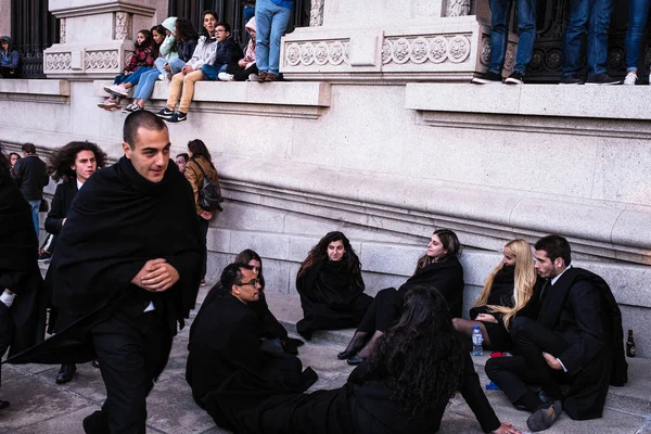 Porto Portugal Oct 2018 Participantes Tradicional Festival Estudantil Das Universidades — Fotografia de Stock