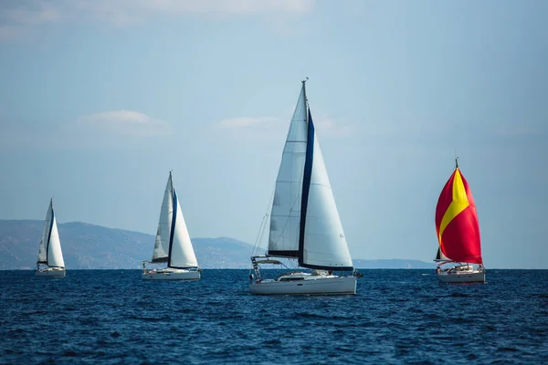 Barche Vela Lusso Partecipare Alla Regata Yacht Nel Mar Egeo — Foto Stock