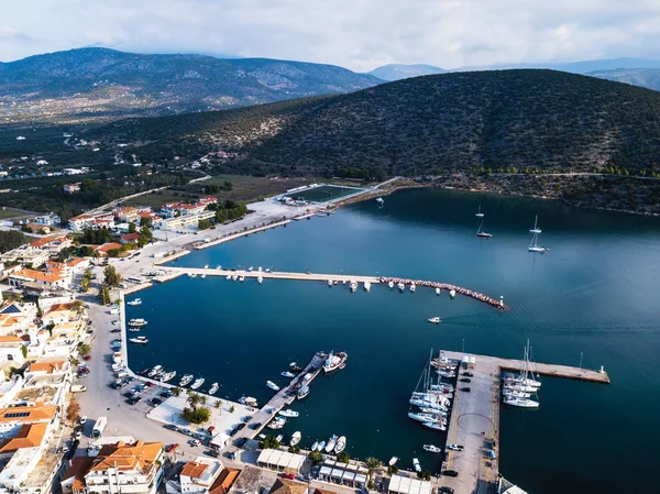 Flygfoto Över Ermioni Marina Egeiska Havet Grekland — Stockfoto