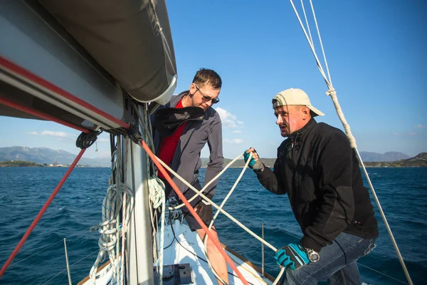 Poros Methana Griechenland Okt 2018 Segler Nehmen Der Segelregatta Ellada — Stockfoto