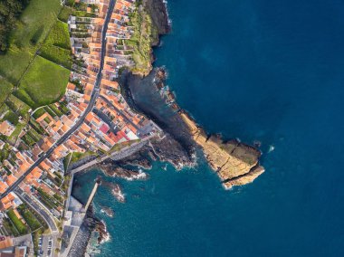Ponta Delgada Coast, San Miguel Island, Azores, Portekiz üstten görünüm.