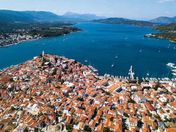 Meer Yachthafen Poros Insel Luftaufnahme Ägäis Griechenland — Stockfoto