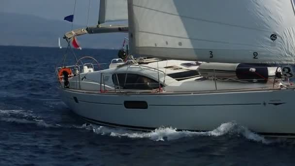 Ermioni Spetses Greece Oct 2018 Seglare Deltar Segling Regatta Ellada — Stockvideo