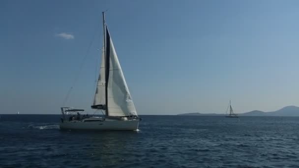 Poros Methana Grecia Ottobre 2018 Barche Vela Partecipano Alla Regata — Video Stock